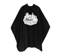 the shave factory Hairdresser Hair Sheath Cape, Classic Barber Cape, 150 x 160 cm, Water-Repellent, Easy to Clean, black, 150x160xm