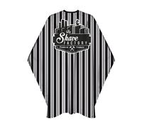 The Shave Factory Barber Capes Hairdressing Cape, Water-Repellent and Easy to Clean, Perfect for Hairdressers and Barber Shops 150 x 160 cm, Black and White Stripes, 150x160CM