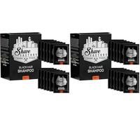 The Shave Factory Black Coloring Hair Shampoo (10 X 25ML) - Direct Grey Coverage For Men - Ammonia Free And User-friendly Formula - Long Lasting Natural Black Color (Pack of 2)