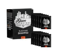 The Shave Factory Black Coloring Hair Shampoo (10 X 25ML) - Direct Grey Coverage For Men - Ammonia Free And User-friendly Formula - Long Lasting Natural Black Color