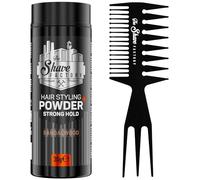 The Shave factory Hair Styling Powder - Mattifying and Volumizing Powder, with comb types suitable for all areas of use, hair comb and powder wax (Comb 034 & Strong Hold Styling Powder 30gr)