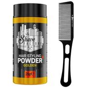 The Shave factory Hair Styling Powder - Mattifying and Volumizing Powder, with comb types suitable for all areas of use, hair comb and powder wax (Comb 050 & Golden Styling Powder 20gr)