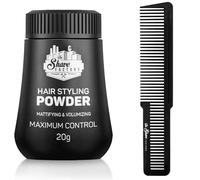 The Shave Factory Hair Styling Powder - Mattifying and Volumizing Powder, with comb types suitable for all areas of use, hair comb and powder wax (Comb 037 & Styling Powder)