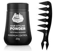 The Shave Factory Hair Styling Powder - Mattifying and Volumizing Powder, with comb types suitable for all areas of use, hair comb and powder wax (Comb 044 & Styling Powder)