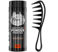 The Shave factory Hair Styling Powder - Mattifying and Volumizing Powder, with comb types suitable for all areas of use, hair comb and powder wax (Comb 043 & Strong Hold Styling Powder 30gr)