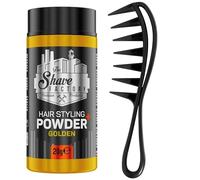 The Shave factory Hair Styling Powder - Mattifying and Volumizing Powder, with comb types suitable for all areas of use, hair comb and powder wax (Comb 043 & Golden Styling Powder 20gr)