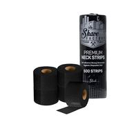 The Shave Factory Hygienic Black Neck Strip, 500 Strips - 5x 100 Rolls Pack (Black)