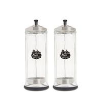 The Shave Factory Professional Grade Disinfectant Jar - Glass Disinfectant Jar, Barber Disinfectant Jar, Barber Solution Jar (Medium - 2 Jar)