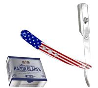The Shave Factory Shaving Set Of Premium Straight Razor And 100 American Razor Blades (Single Edge)