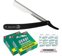 The Shave Factory Shaving Set with 200 Single Edge Razor Blades and The Shave Factory Straight Razor