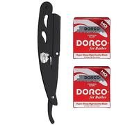 The Shave Factory Straight Razor Kit - Straight Razor Kit - The Shave Factory Men's Straight Razors Black + 200 red single edge blades