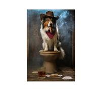 The Sheepdog Smoking Canvas Poster Bedroom Decor Landscape Office Room Decor Gift 08x12inch(20x30cm)