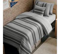 The Sheet Lab Lyon Stripe Bed in a Bag Comforter Set, Gray, Twin XL, Reversible Bedding Set