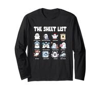 The Sheet List Funny Ghost Puns Halloween Costume Bullsheet Long Sleeve T-Shirt