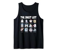The Sheet List Funny Ghost Puns Halloween Costume Bullsheet Tank Top