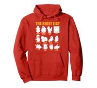 The Sheet List Halloween Funny Boo Sheet Ghost Halloween Pullover Hoodie, Adult Unisex, Red, Small