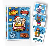 The Shelf Shack Funny Christmas Character Card Game for Kids & Families - 4 Games in 1 (Snap, Pairs, Go Fish & Reindeer Poop) - Festive Stocking Filler & Family Holiday Party Game Ages 4+