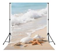 The Shells On Sea Shore Backdrop for Photography,5x7ft Backdrop Picture Back Drop Banner Personalized Photo Backdrops Curtain for Fireplace Home Decoration Newborn Birthday Wedding Party