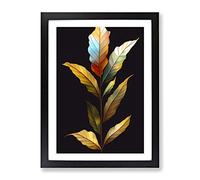 The Shimmering Leaves Framed Print | A2 Black Framed Wall Art | Ready to Hang | Modern Floral Picture | Living Room Bedroom Lounge Office