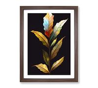 The Shimmering Leaves Framed Print | A3 Walnut Framed Wall Art | Ready to Hang | Modern Floral Picture | Living Room Bedroom Lounge Office