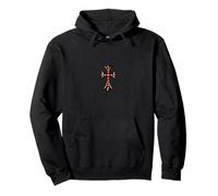 The Shine Pink Heart Pave Gold Cross Pullover Hoodie