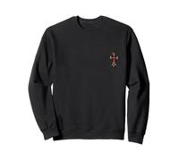 The Shine Pink Heart Pave Gold Cross Sweatshirt