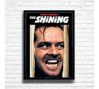 The Shining, 80s Movie Print Vintage Nostalgic Film Poster, A4 and A3 Size Frame Options, Great Home, Pub, Café, Bar Decoration Wall Art Print, House gift for movie lovers (A4 Framed (Black))