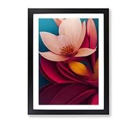 The Shining Flowers Framed Print | A3 Black Framed Wall Art | Ready to Hang | Modern Floral Picture | Living Room Bedroom Lounge Office