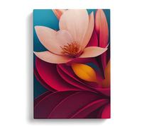 The Shining Flowers Red, Brown, Red Canvas Print for Living Room Bedroom Home Office Décor, Wall Art Picture Ready to Hang, 30x20 Inch (76x50 cm)