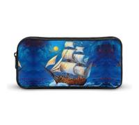 The Ship from The Dream Cute Pencil Case Large Capacity Portable Zippered Pen Pouch Bag for Office Unisex