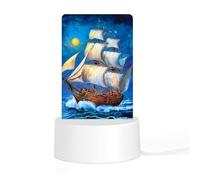 The Ship from The Dream Funny LED Night Light Acrylic Lamp Sleep Nightlight Plastic Base Home Bathroom Decor