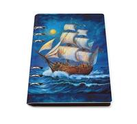 The Ship from The Dream Printed A5 Notebook Binder Refillable Notebook 6 Metal PU Leather Ring Planner Daily Work