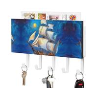 The Ship from The Dream Printed Key Hooks for Wall Key Holder Hanging Coat Hat Rack Hook Storage Organizer