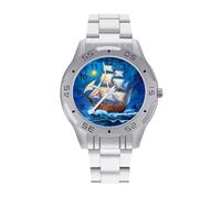 The Ship from The Dream Trendy Wrist Watches for Men Classic Business Stainless Steel Band Quartz Watch