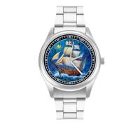The Ship from The Dream Trendy Wrist Watches for Men Classic Quartz Stainless Steel Strap Watch