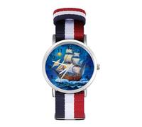 The Ship from The Dream Trendy Wrist Watches for Unisex Classic Casual Braided Strap Quartz Watch