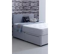 The Shire Bed Company Dale 1000 Pocket Sprung Mattress plus 2 drawer Divan set including Plain Headboard in Grey | Size: King The Shire Bed Company Grey King