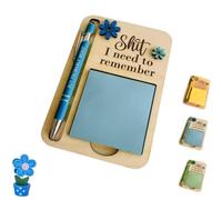 The Shit I Need to Remember Sticky Note Holder, Funny The Premium Wooden Office Sticky Note Holder, Humor Quote Memo Pad Pen Set, Perfect Gag Gift for Your Most Forgetful Coworker
