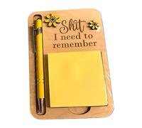 The Shit I Need to Remember Sticky Note Holder, Funny Wooden Memo Pad Organizer, Little Reminders Sticky Note Holder, The Perfect Gag Gift for Your Most Forgetful Coworker (C1)