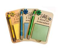 The Shit I Need to Remember Sticky Note Holder, Funny Wooden Memo Pad Organizer, Little Reminders Sticky Note Holder, TheThe Gag Gift for Your Most Forgetful Coworker (2 pcs)