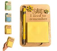 The Shit I Need to Remember Sticky Note Holder, Funny Wooden Memo Pad Organizer, Little Reminders Sticky Note Holder, Funny Little Reminders Post It Notes Dispenser Staff (Yellow*1)