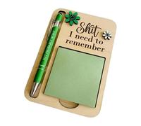 The Shit I Need to Remember Sticky Note Holder, Funny Wooden Memo Pad Organizer, Little Reminders Sticky Note Holder, The Perfect Gag Gift for Your Most Forgetful Coworker (B1)
