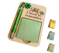 The Shit I Need to Remember Sticky Note Holder, Funny Wooden Memo Pad Organizer, Little Reminders Sticky Note Holder, The Perfect Gag Gift for Your Most Forgetful Coworker (01)