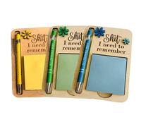 The Shit I Need to Remember Sticky Note Holder, Funny Wooden Memo Pad Organizer, Little Reminders Sticky Note Holder, The Perfect Gag Gift for Your Most Forgetful Coworker (3PCS)