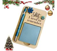 The Shit I Need-to Remember Sticky-Note Holder,Funny Wooden Memo Pad Organizer,The Perfect Gag Gift for Your Most Forgetful Coworker,Humor Gift for Coworkers,Blue