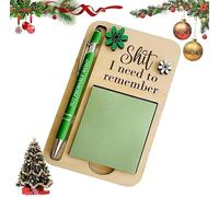 The Shit I Need-to Remember Sticky-Note Holder,Funny Wooden Memo Pad Organizer,The Perfect Gag Gift for Your Most Forgetful Coworker,Humor Gift for Coworkers,Green