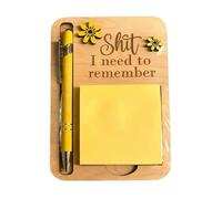 The Shit I Need to Remember Sticky Note Holder,FunnyPost It Note Dispenser, Desk Notepad Holder & Pen Set, Office Desk Accessory, Perfect Gag Gift for Forgetful Coworkers & Friends