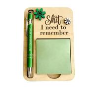 The Shit I Need to Remember Sticky Note Holder,FunnyPost It Note Dispenser, Desk Notepad Holder & Pen Set, Office Desk Accessory, Perfect Gag Gift for Forgetful Coworkers & Friends