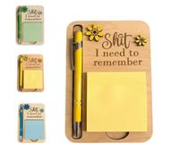 The Shit I Need to Remember Sticky Note Holder,Post It Note Dispenser,Funny Notepad Holder and Pen Set,Perfect Gag Gift for Forgetful Coworkers & Friends (Yellow)