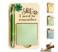 The Shit I Need to Remember Sticky Note Holder - The Perfect Gag Gift for Your Most Forgetful Coworker (and Yourself), Funny Notepad Holder and Pen Set, Remember Sticky Note Holder (Blue)